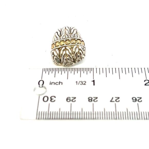 John Hardy Estate Earrings Sterling Silver 18k Y Gold JH72 - Picture 8 of 10